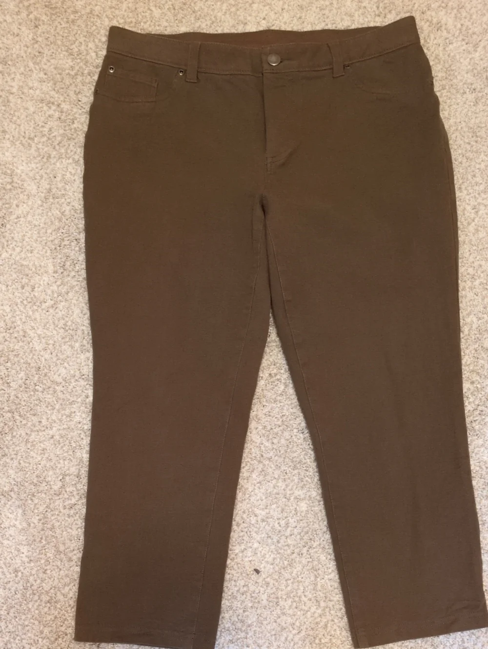 Chico's Brown Jeans Women's Cropped Sz 1 Chico Sizing= 8